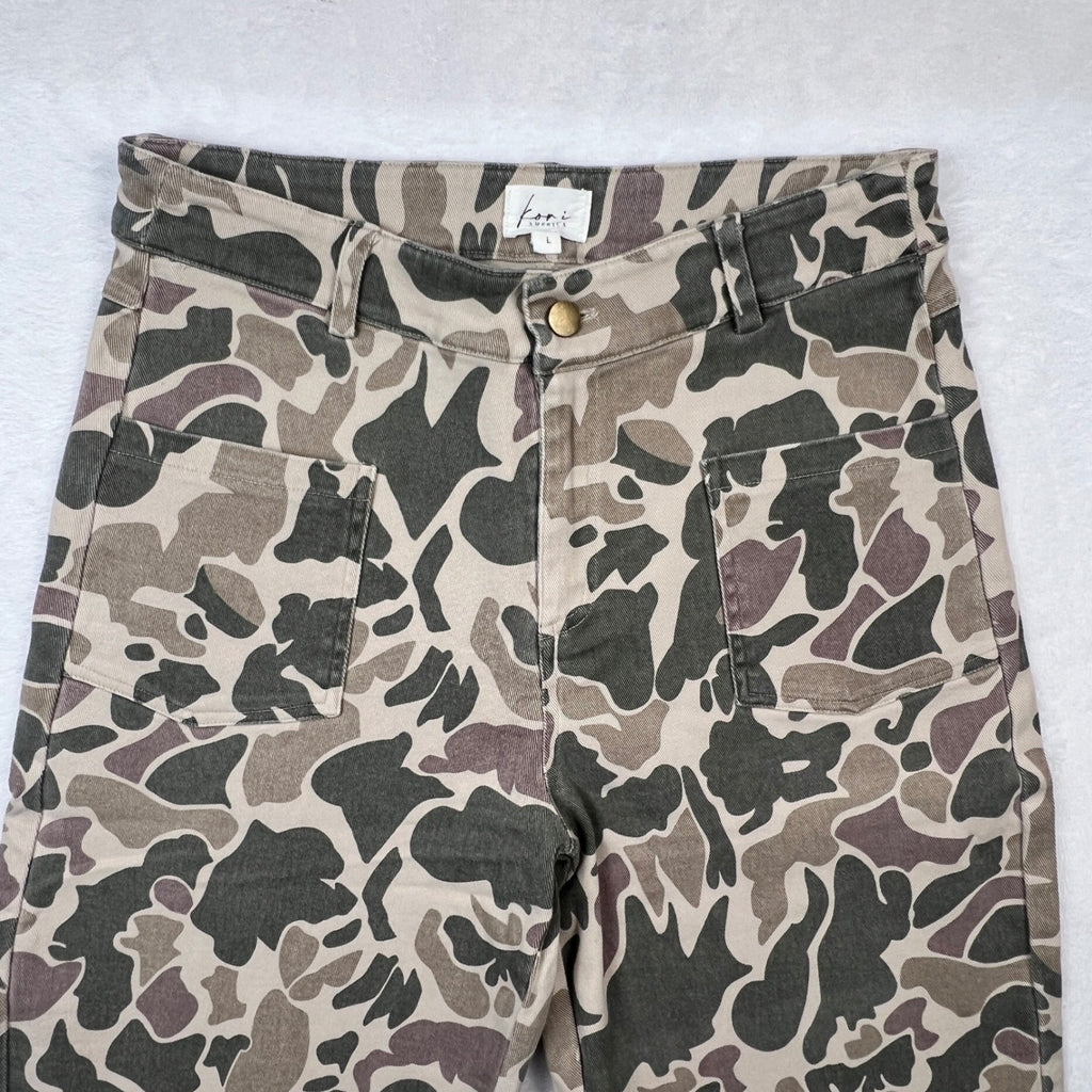 Kori America Duck Camo Barrel Leg Jeans